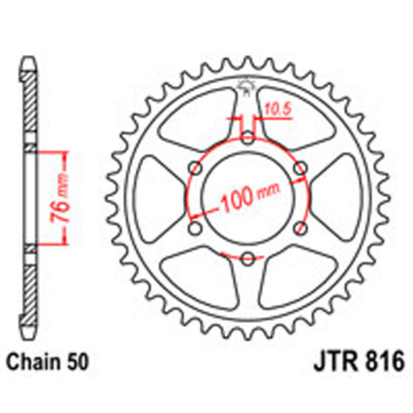 JT JT Rear Sprockets R/W 816-42T SUZ